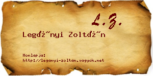 Legányi Zoltán névjegykártya